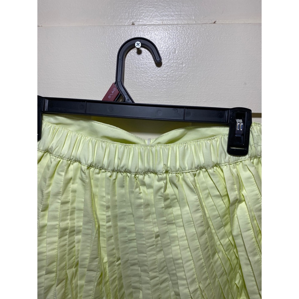 Free Assembly Womens Pintuck Knee Length Skirt Yellow Light FA3591905P26 Size S - Picture 5 of 5